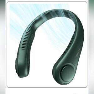 JISULIFE Portable Neck Fan, Hands Free Bladeless Fan, 5 Speeds Unisex Dark Green
